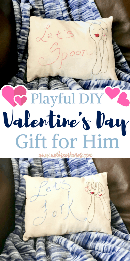 Need a Valentine's Day Gift your significant other will Flip Over?  Help a lover out with this DIY pillow to let them know when you're in the mood. This is one handmade gift they'll LOVE! | We Three Shanes