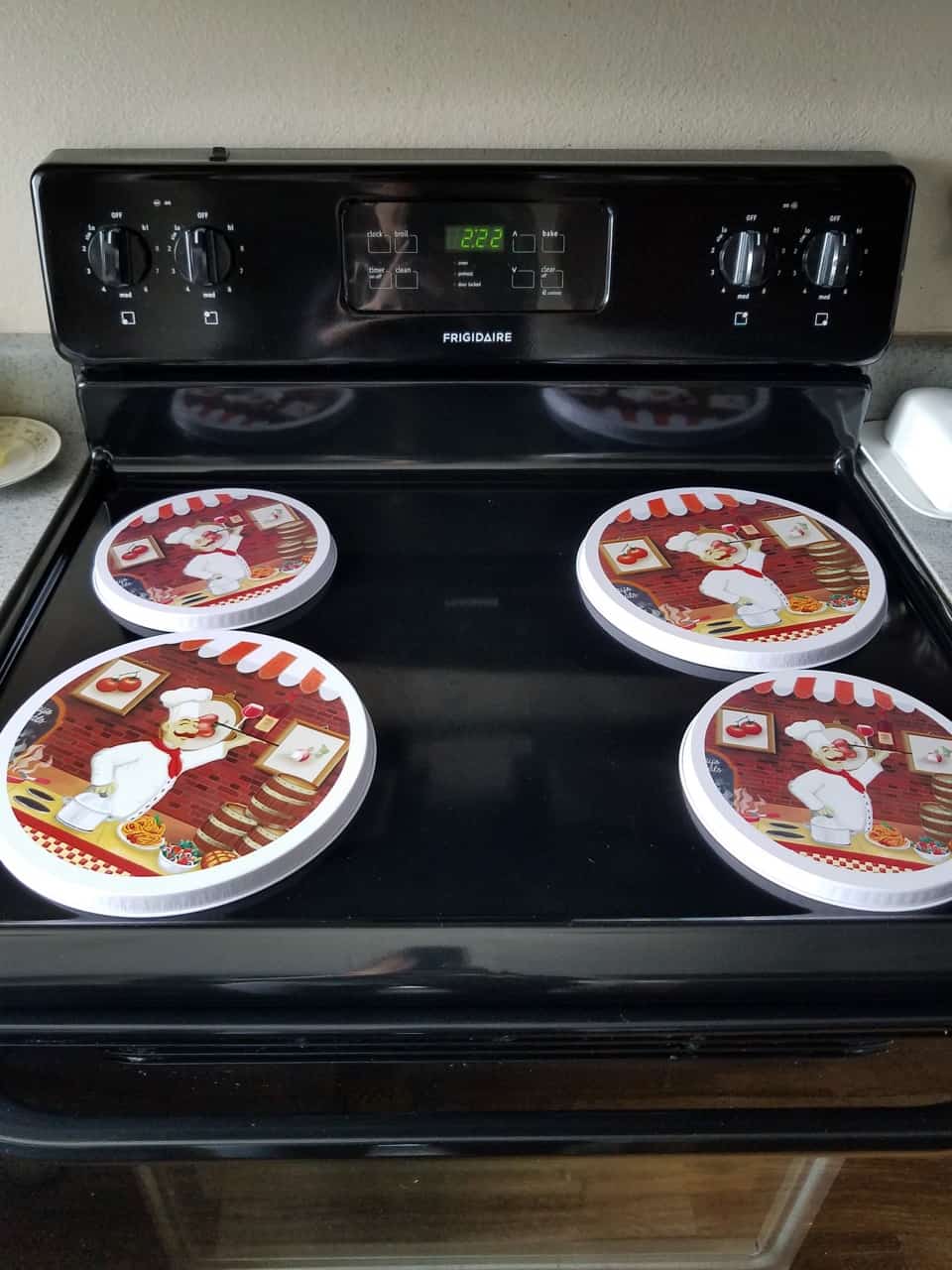 Using burner covers will help protect your stove from your DIY noodle board | We Three Shanes