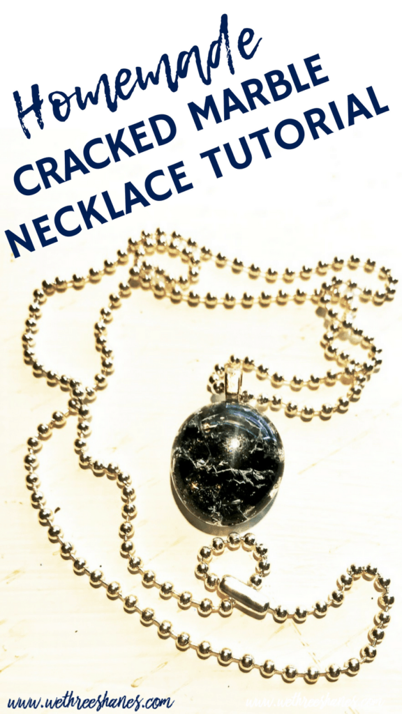 Mix a bit of science and craftiness to make your own unique Homemade Cracked Marble Necklace. They're cheap, easy and fun to make. | We Three Shanes