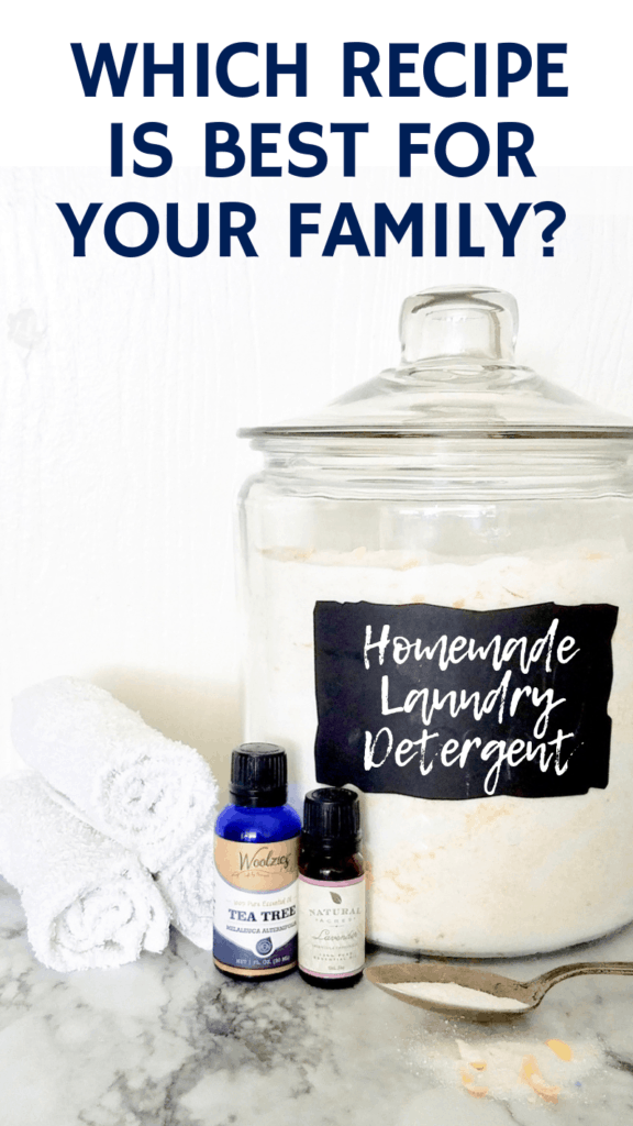 Homemade Laundry Detergent is easy to make, saves you money, and can reduce chemicals in your home. But that all depends on the recipe you use. There are tons of DIY Laundry Detergent recipes out there so how do you know which one is best for your family? | We Three Shanes