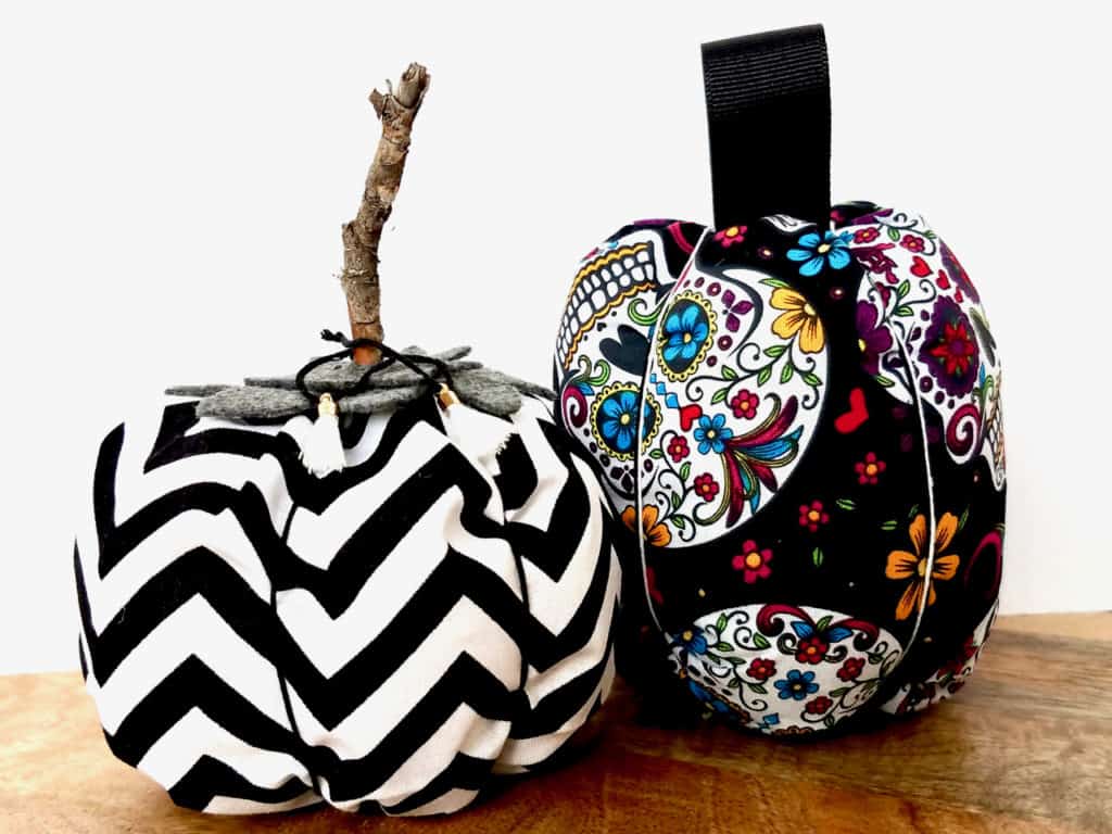 Ditch the store bought fabric pumpkins and make your own unique ones with this DIY Easy-Sew Fabric Pumpkin Tutorial. Just follow the simple steps and photos and soon you'll have your own perfect budget-friendly, Fall and Halloween decor. | We Three Shanes