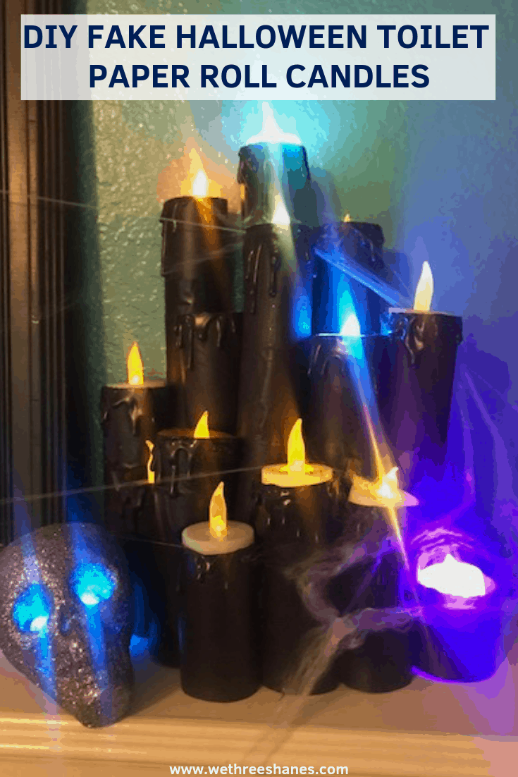 Now you can make your own Fake Halloween Toilet Paper Candles with this simple tutorial. It's cheap, easy and so much fun. In just a couple of steps you'll have your own spooky set. Create your own today! | We Three Shanes