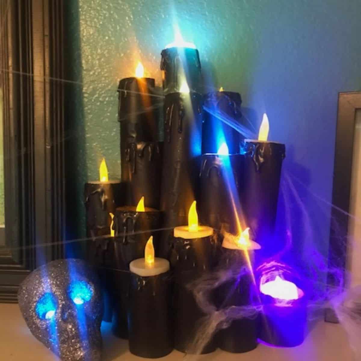 DIY Fake Halloween Toilet Paper Roll Candles