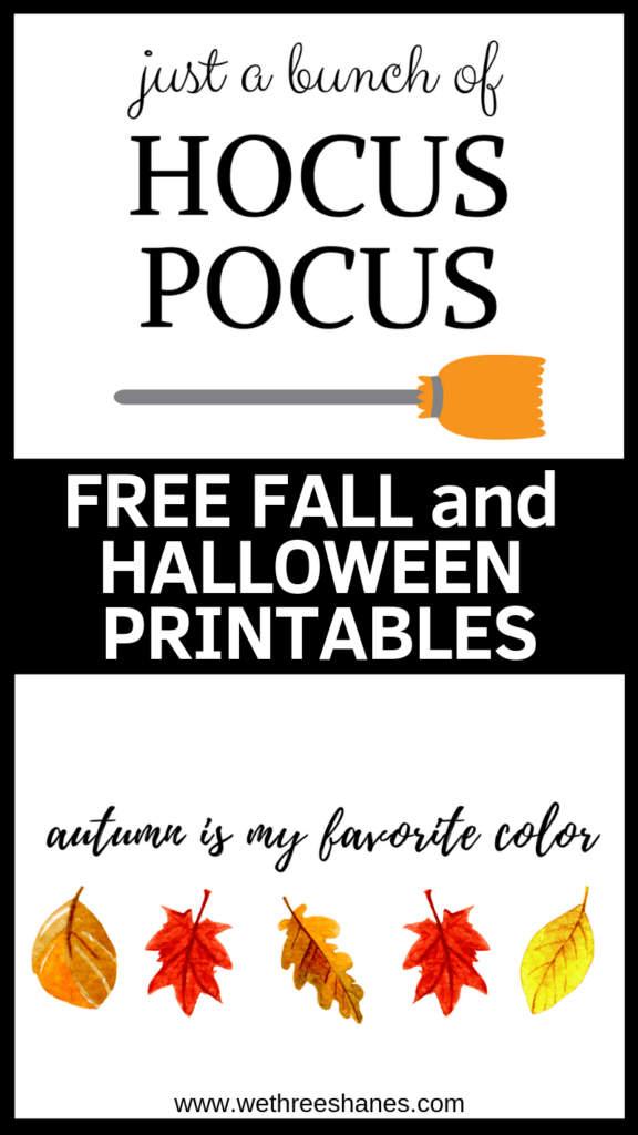 Art is an easy way to add some holiday decor to your home. Check out these lovely Free Fall and Halloween Printables and put some cheer on your walls. | We Three Shanes