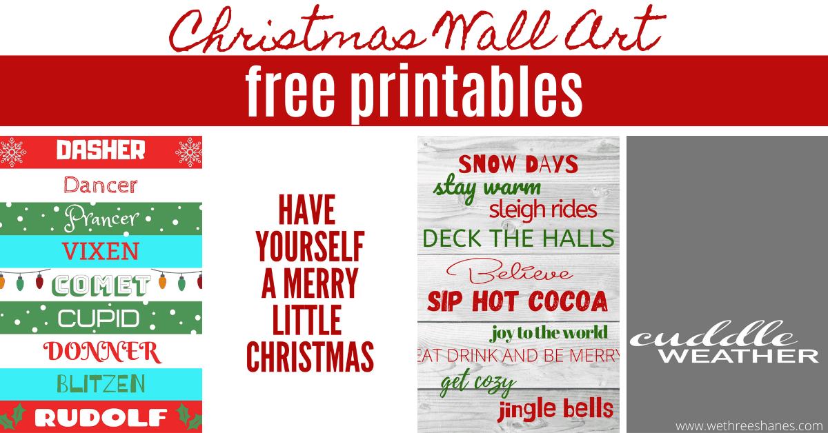 Free Christmas Wall Art Printables