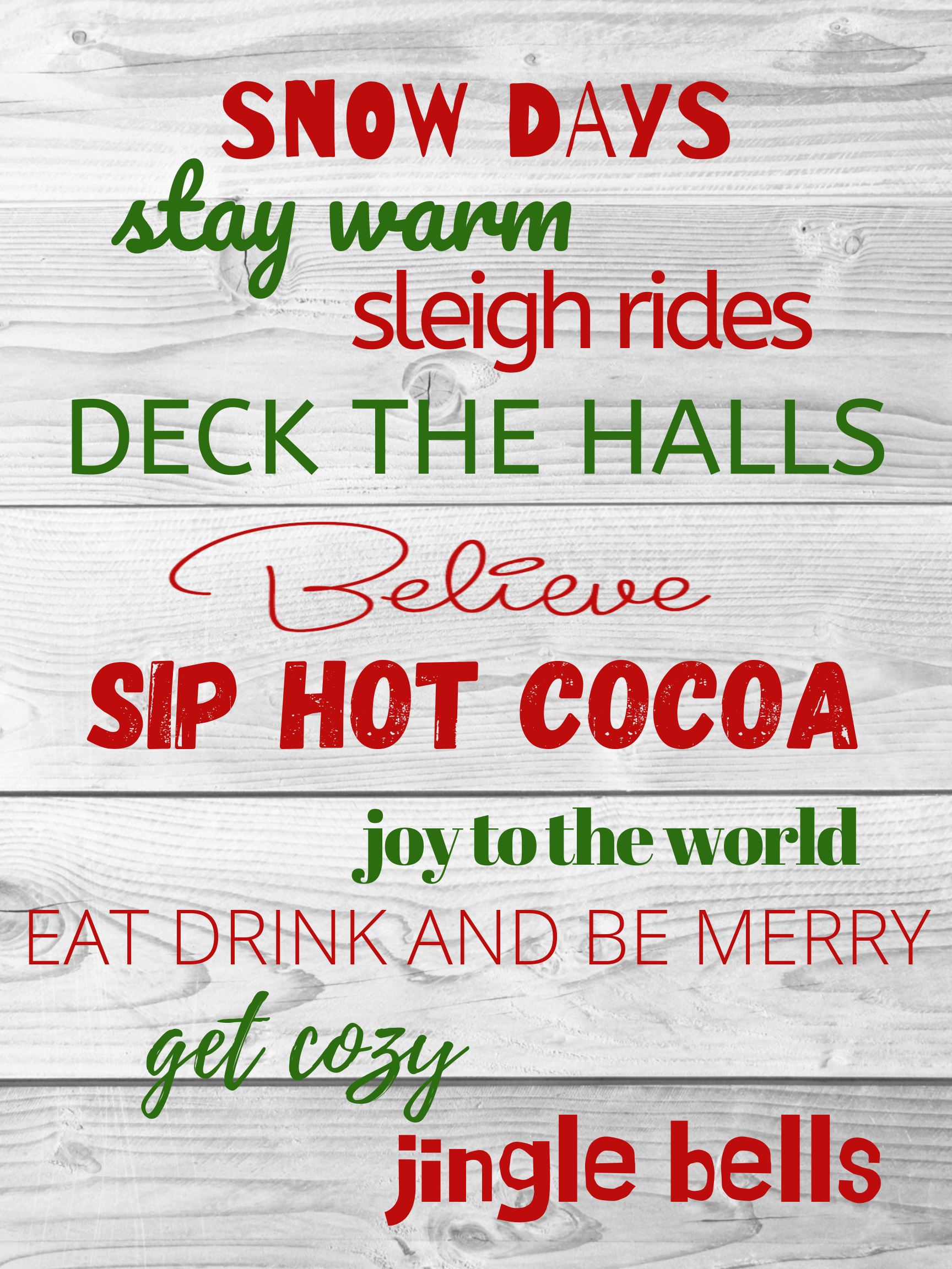 Free Christmas Wall Art Printables | We Three Shanes