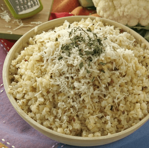 Frozen vegetables recipe using roasted cauliflower rice and parmesan cheese. Makes a delicious side dish. | We three Shanes