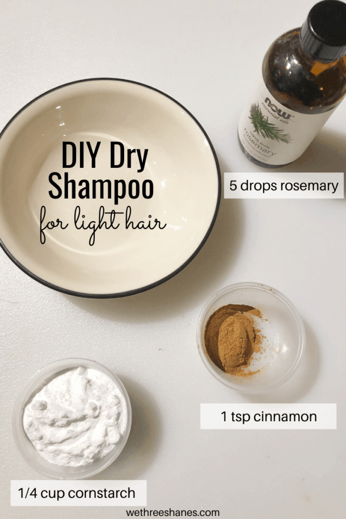 Next time you run out of dry shampoo, run to your pantry instead of the store. This all-natural DIY Dry Shampoo cost pennies to make & really works! | We Three Shanes