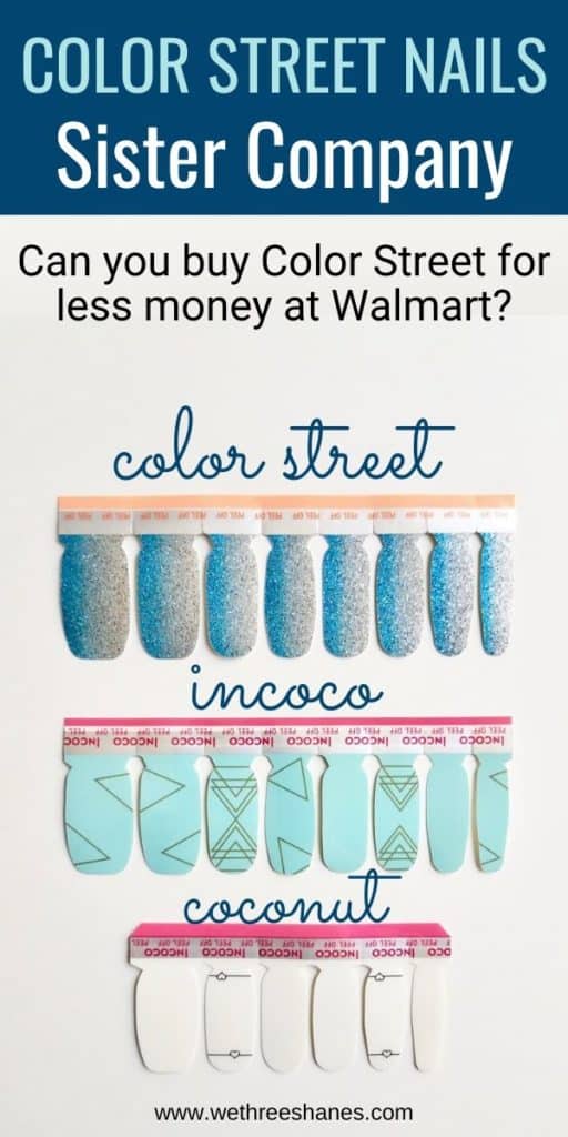Did you know Color Street Nails has a sister company that sells their nail polish strips for less? Check out our honest review of Incoco and Coconut nails. | We Three Shanes