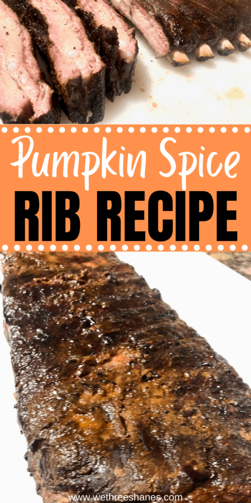 Pumpkin Spice Ribs are the fall recipe you never knew you needed! Savory and flavorful these ribs will become a quick family favorite. | We Three Shanes