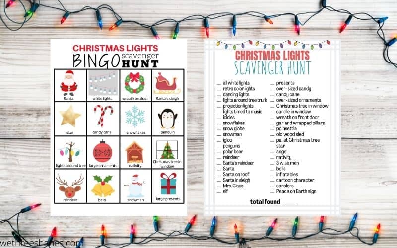 Christmas Lights Scavenger Hunt | Free Printables