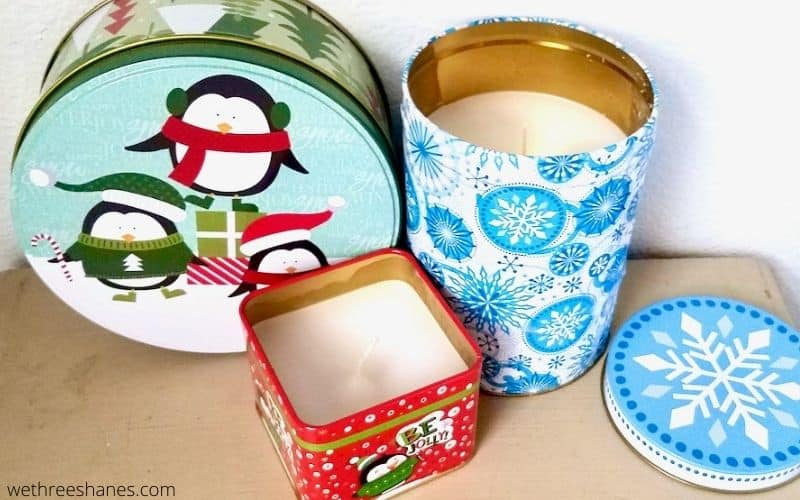 DIY Dollar Store Tin Christmas Candles