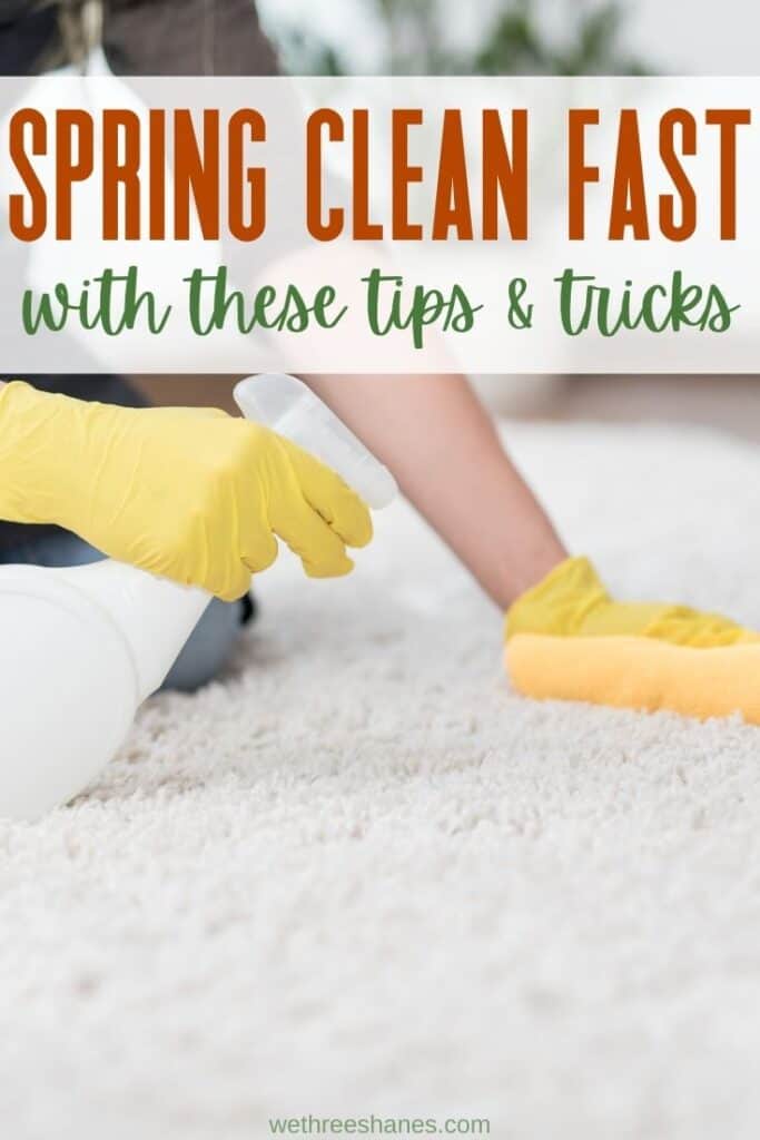 Anyone can get some Spring Cleaning done if they know where to start. You can have a sparkling house in no time with this easy to follow guide. | We Three Shanes