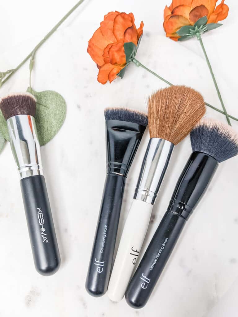 These three elf beauty brushes and my favorite Keshima brush are the very best makeup brushes at an affordable price.