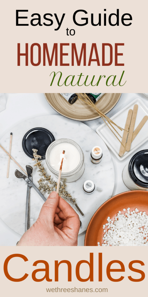 Homemade natural candles are simple to make when you know what you are doing. So check out this easy to follow guide and you will be making your own natural candles like a professional in no time. | We Three Shanes