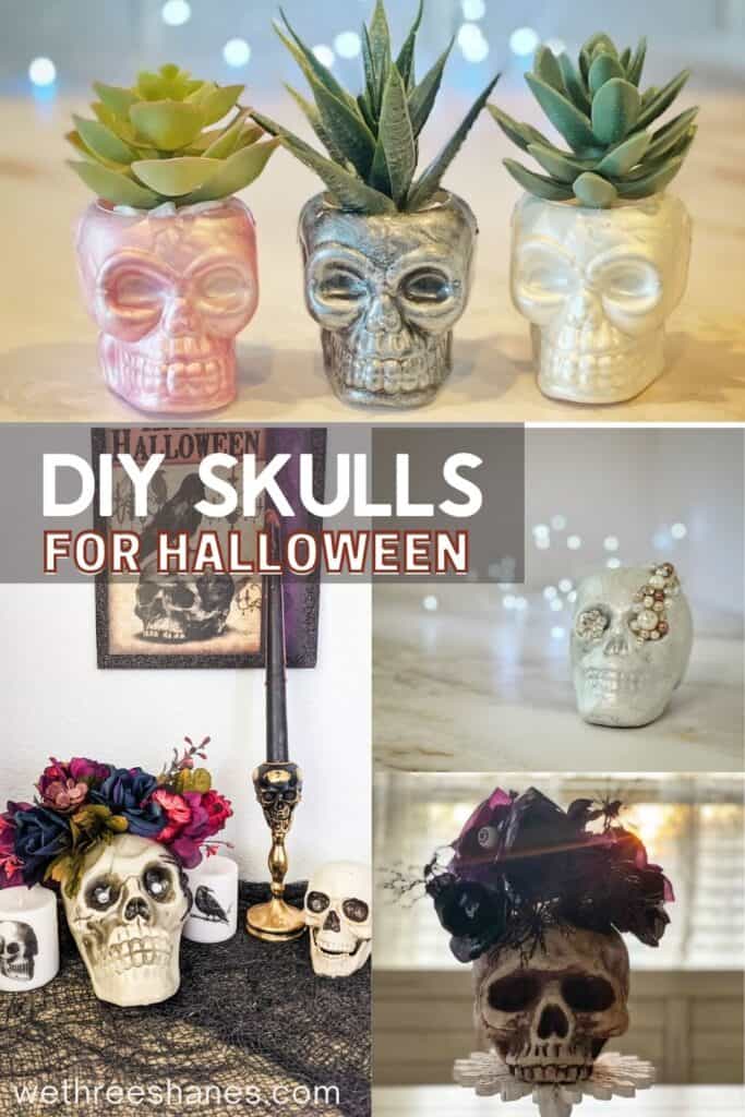 DIY Skull home decor to make this Halloween season. | We Three Shanes