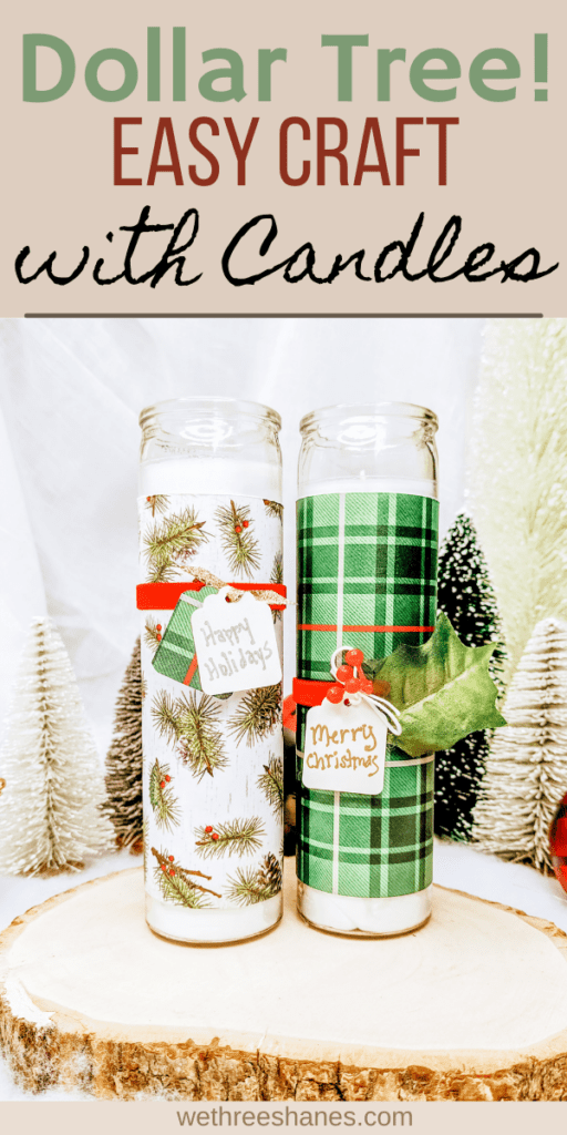 Make these cute Dollar Store Candles for each holiday on a budget. | We Three Shanes