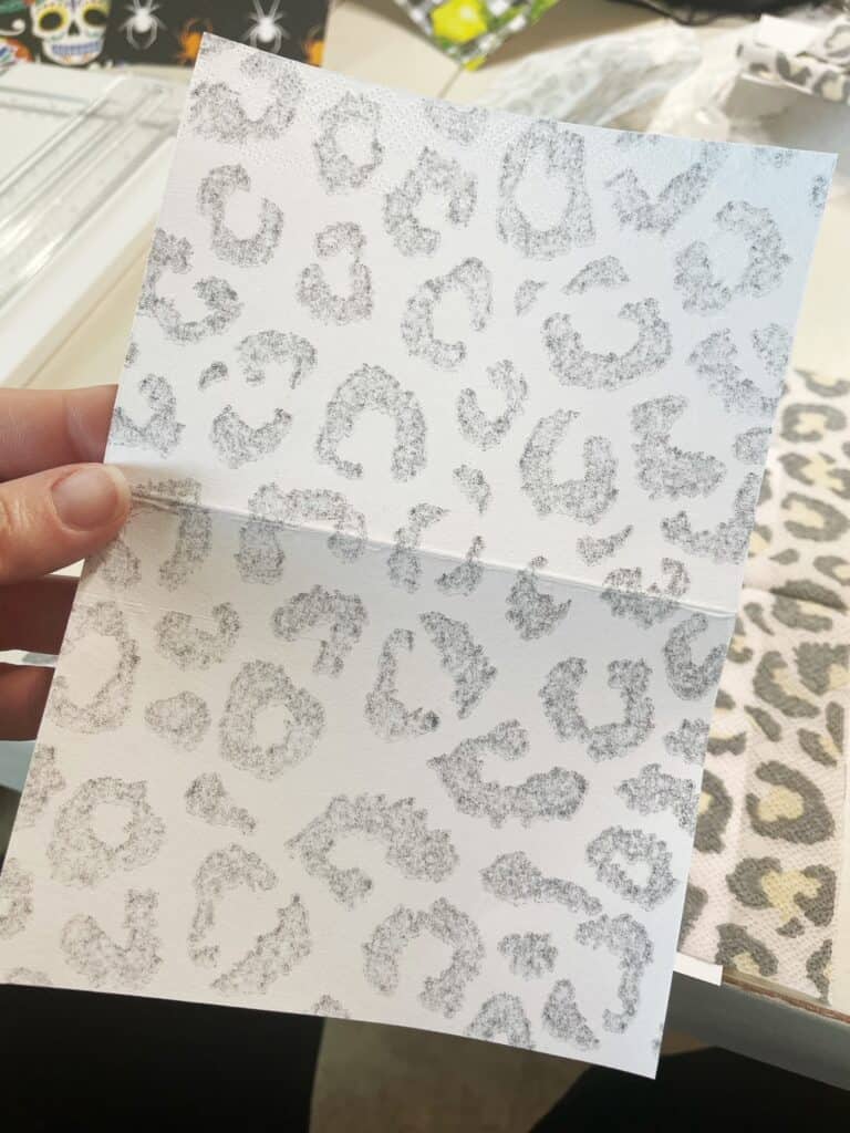 cheetah print on a white greeting card