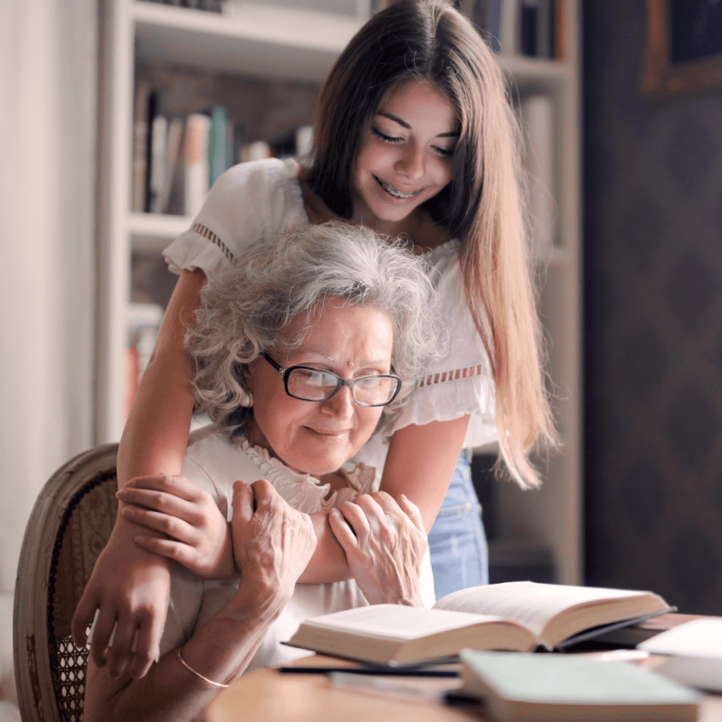 Swedish Death Cleaning for your loved ones. Picture of grandmother and granddaughter.