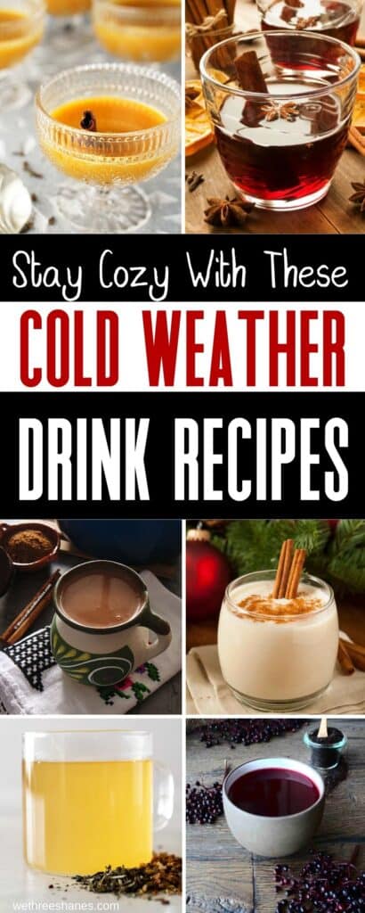 Stay warm and cozy all winter long with these cold weather drink recipes. Winter never tasted so good! | We Three Shanes