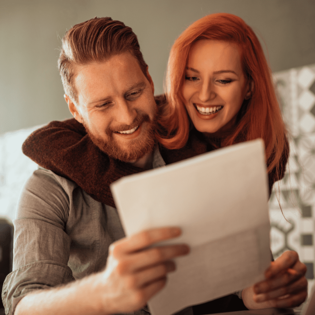 Couple with list of at home dates