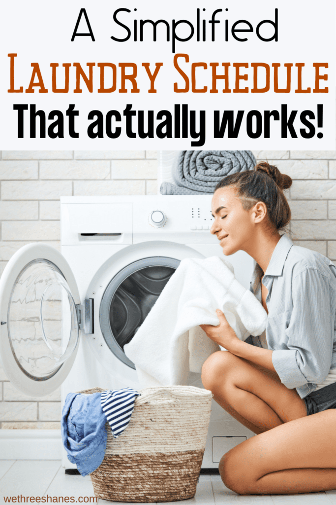 Learn the best tips and tricks for keep a laundry schedule that works for any family situation. | We Three Shanes