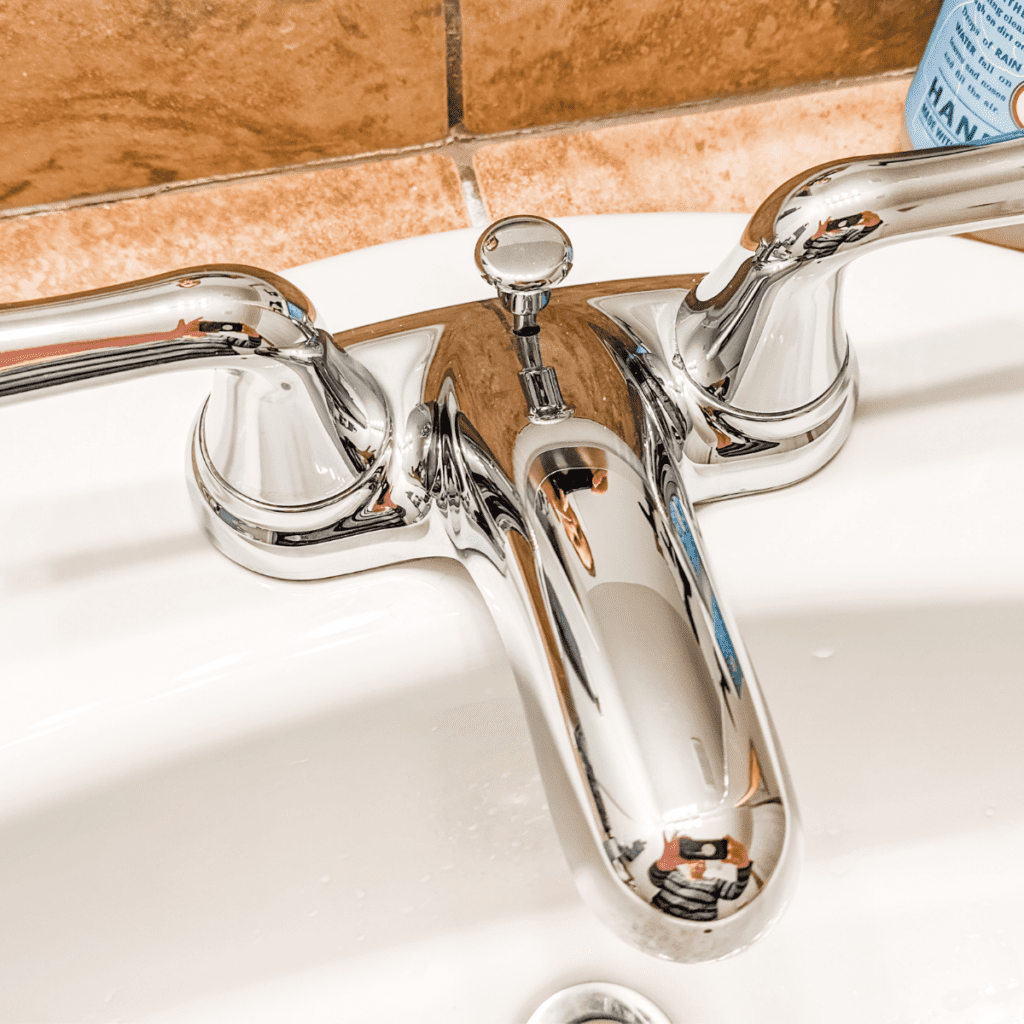 Clean and super shiny chrome faucet