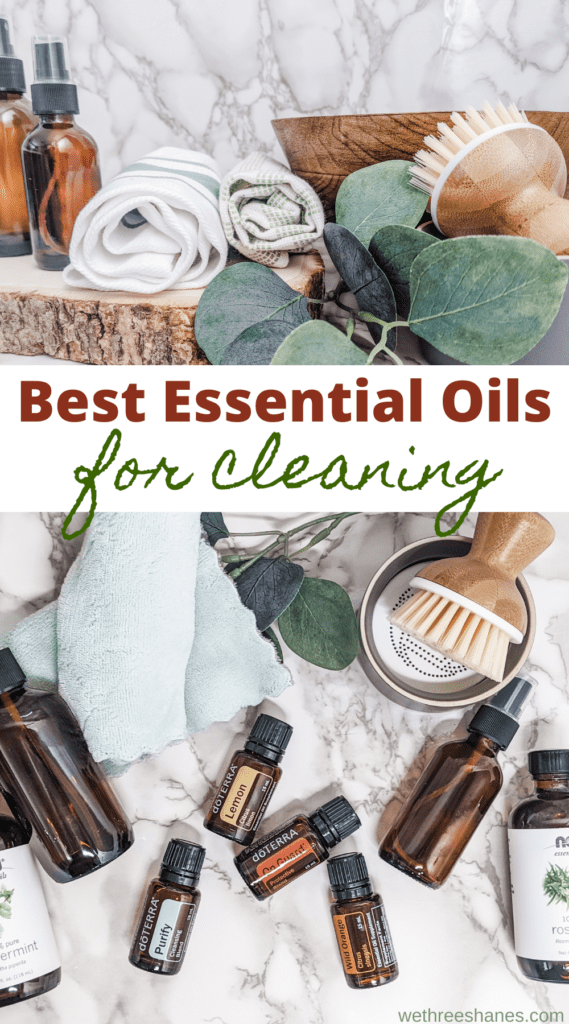 Learn about the best essential oils for cleaning your home. Plus, which ones to avoid using around young children and pets. | We Three Shanes