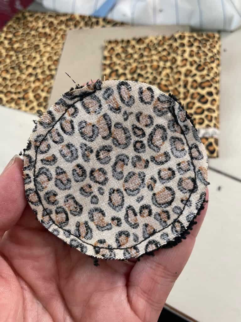 Cheetah fabric turned wrong side out 