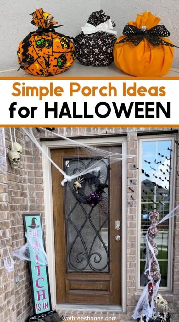 It doesn't take much to turn a boring porch into something cute for Halloween.