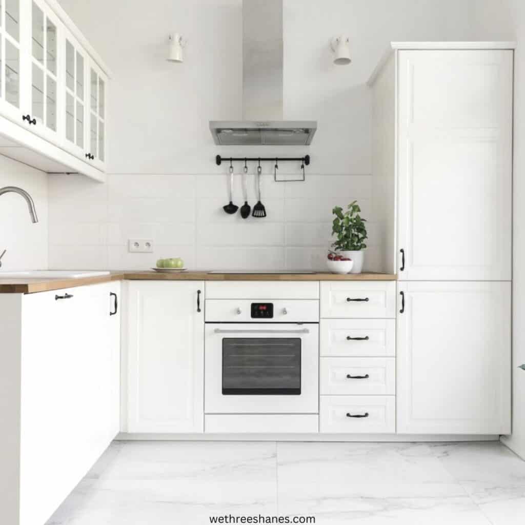 Clean white minimalist kitchen