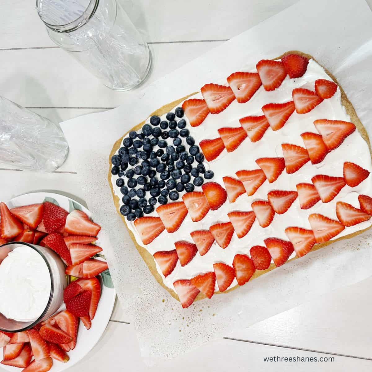 Easy American Flag Fruit Pizza Sugar Cookie Recipe