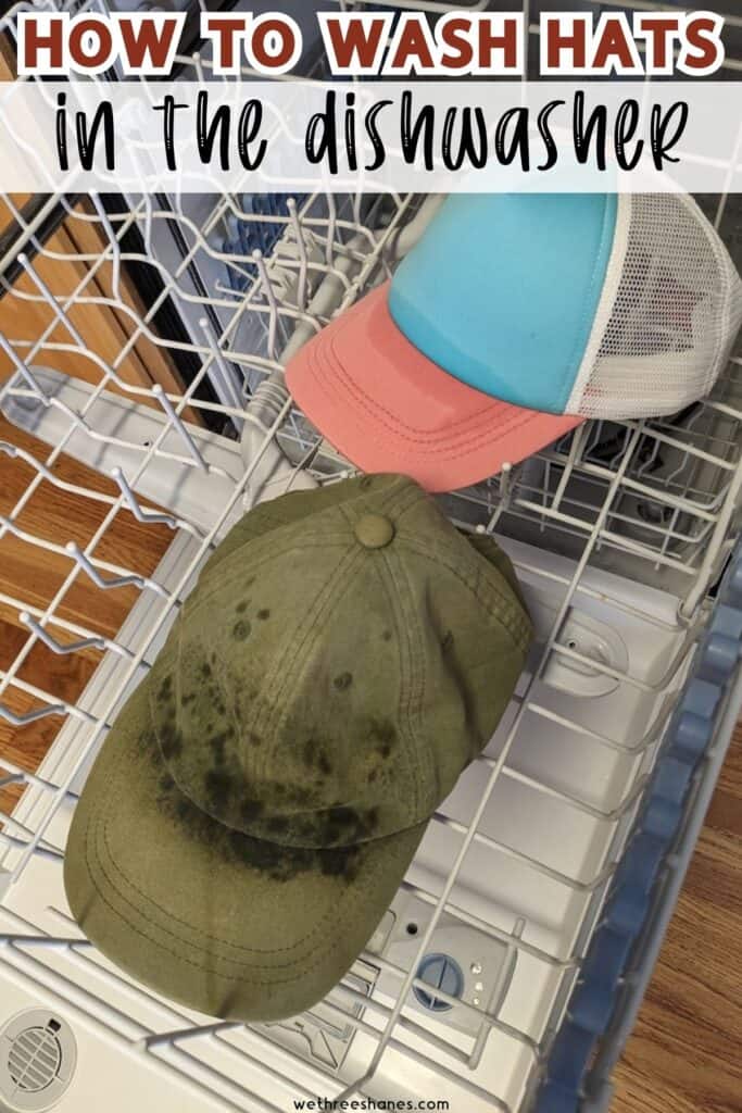 Learn how to wash dirty baseball hats in the dishwasher.